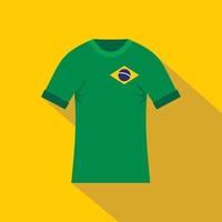 ícone da camisa de futebol amarela e verde brasileira vetor