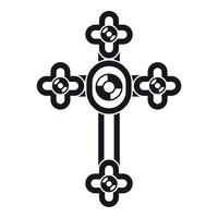 cruz com ícone de diamantes, estilo simples vetor