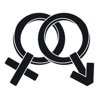 ícone de sinais masculinos e femininos, estilo simples vetor