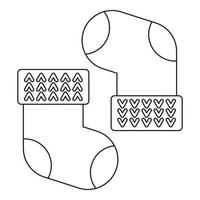 ícone de meias de algodão para bebê, estilo de estrutura de tópicos vetor