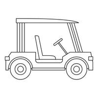 ícone do carro de golfe, estilo de estrutura de tópicos vetor