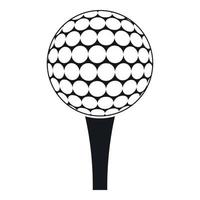 bola de golfe em um ícone de tee, estilo simples vetor