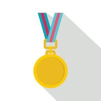 ícone de medalha de gato, estilo simples vetor