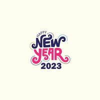 Design de modelo vetorial de ano novo de 2023 com logotipo de tipografia. cartão de felicitações, banner, cartaz. ilustração vetorial vetor
