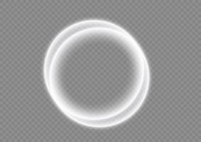 redemoinho branco claro. efeito de luz curva da linha branca. semicírculo de reflexo de vetor de luz branca de luxo abstrato e efeito de luz de faísca. portal de círculo branco luminoso. png pódio, plataforma, mesa.