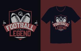 design de camiseta de futebol americano 'lenda do futebol' vetor