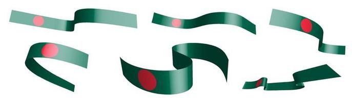 conjunto de fitas de férias. bandeira da república de bangladesh balançando ao vento. separação em camadas inferior e superior. elemento de design. vetor em fundo branco