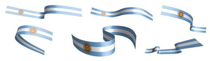 conjunto de fitas de férias. bandeira argentina balançando ao vento. separação em camadas inferior e superior. elemento de design. vetor em fundo branco