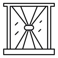 ícone de cortina de janela abstrata, estilo de estrutura de tópicos vetor