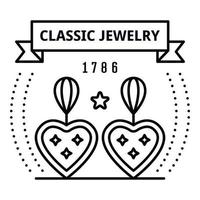 logotipo de joias clássicas, estilo de contorno vetor