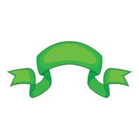ícone de fita verde, estilo cartoon vetor
