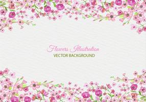 Vector livre pintado de flor rosa fundo
