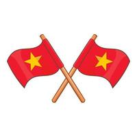 bandeira do ícone do vietnã, estilo cartoon vetor