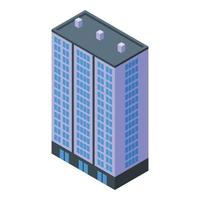 vetor isométrico do ícone do edifício de vários andares da cidade. quarteirão
