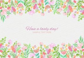 Cartão colorido da aguarela do vetor livre com flores