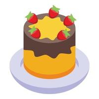 vetor isométrico do ícone do bolo de festa. feliz Aniversário