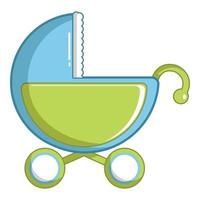 ícone de carrinho de bebê de brinquedo, estilo cartoon vetor