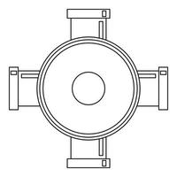 ícone de tubos de conexão, estilo de estrutura de tópicos vetor