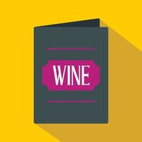 ícone de cartão de vinho preto, estilo simples vetor