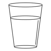 ícone de água de vidro, estilo de estrutura de tópicos vetor