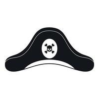 ícone de chapéu de pirata, estilo simples vetor