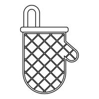 ícone de luva de forno, estilo de estrutura de tópicos vetor