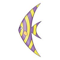 peixe zanclus ícone, estilo cartoon vetor