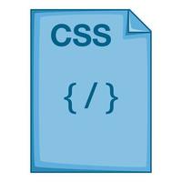 ícone de arquivo css, estilo cartoon vetor