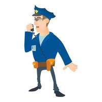ícone do policial falante, estilo cartoon vetor
