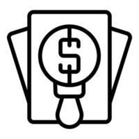 vetor de contorno de ícone de tendência de carimbo de dinheiro. site de seo