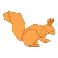 ícone de esquilo de origami, estilo cartoon vetor