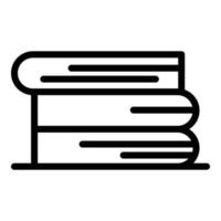 vetor de contorno do ícone de pilha de livros. pilha de biblioteca