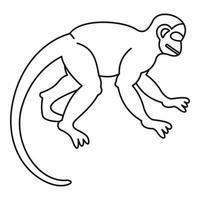 ícone do macaco japonês, estilo de estrutura de tópicos vetor