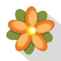 ícone de flor abstrata laranja, estilo simples vetor