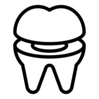 vetor de contorno de ícone de implante de dente de cuidados. odontologia oral
