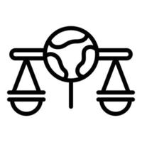 vetor de contorno de ícone de patente de equilíbrio global. proteção legal