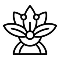 vetor de contorno do ícone de flor de lótus. elemento floral