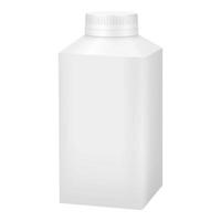 garrafa de plástico em branco branca com maquete de tampa vetor