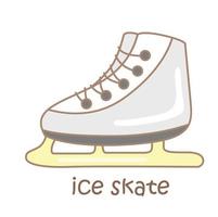 alfabeto i para ilustração de vocabulário de patins no gelo clipart vetorial vetor