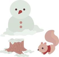 bonitinho boneco de neve de natal ilustração de férias de inverno vector clipart