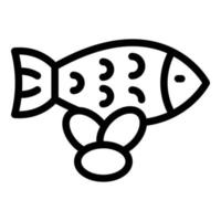 vetor de contorno do ícone de dieta de peixe. rodar programa