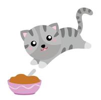 clipart de vetor de ilustração de animal de estimação de gato fofo