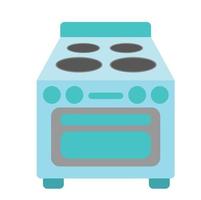 clipart de vetor de ilustração de cozinha de cozimento de forno azul bonito