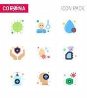 conjunto de ícones de prevenção de coronavírus 25, temperatura de escudo de sabão azul protege elementos de design de vetor de doença de coronavírus viral positivo 2019nov