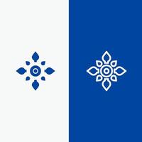 comemore decorar decoração diwali hindu holi linha e glifo ícone sólido azul linha de banner e glifo ícone sólido azul bandeira vetor