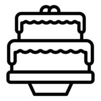vetor de contorno de ícone de fonte de chocolate de bolo. máquina de cascata