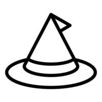 vetor de contorno de ícone de chapéu mágico de cone. truque de circo