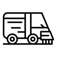 vetor de contorno de ícone de máquina de limpeza. caminhão de estrada