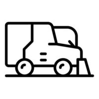 vetor de contorno de ícone de poeira de remoção. caminhão de rua
