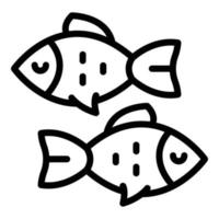 vetor de contorno do ícone de peixe marinho. comida do oceano